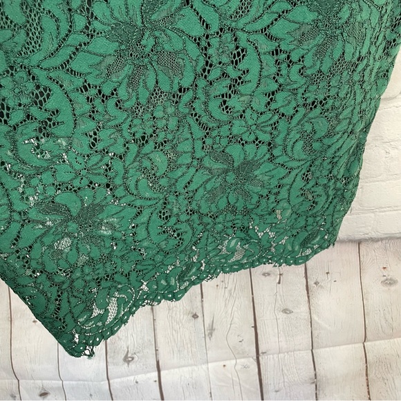 BARDOT Latoya Hunt Green Lace Sheath Midi Dress size US 8/M - Picture 7 of 11